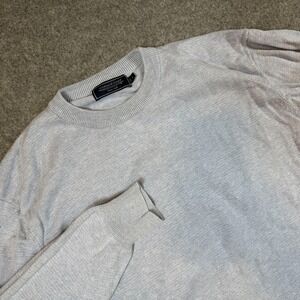 Vineyard Vines Sweater Mens Large Gray Cotton Linen Crewneck Knit Pullover